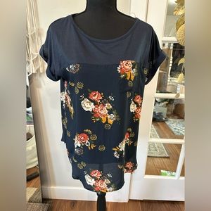 Floral/Navy Mason and Belle top - brand new